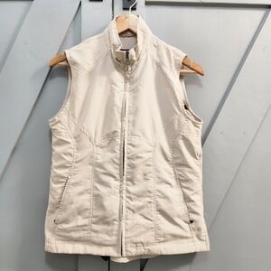 Scottevest SeV Travel Vest Womens M Beige TEC Multi Pocket Full Zip Utility